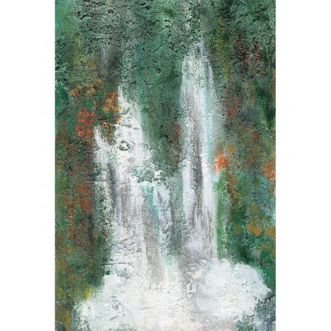Waterfall in Paradise II Black Modern Wood Framed Art Print with Double Matting by Bramma, Lila
