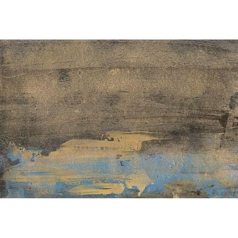 Bronze and Blue I Black Modern Wood Framed Art Print with Double Matting by Bramma, Lila