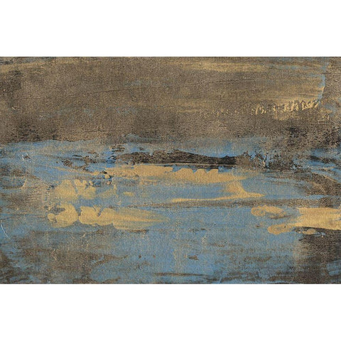 Bronze and Blue II Black Modern Wood Framed Art Print with Double Matting by Bramma, Lila