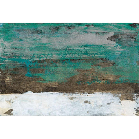 Patina Shimmer I White Modern Wood Framed Art Print by Bramma, Lila