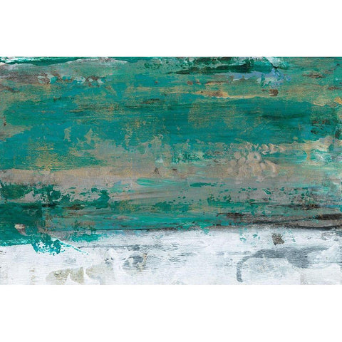 Patina Shimmer II White Modern Wood Framed Art Print by Bramma, Lila