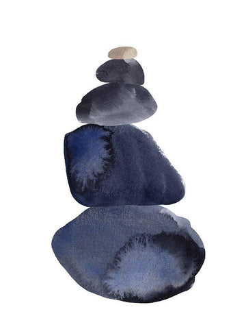 Camp Cairn II White Modern Wood Framed Art Print with Double Matting by Green, Jacob