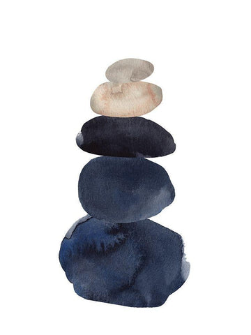 Camp Cairn III White Modern Wood Framed Art Print with Double Matting by Green, Jacob