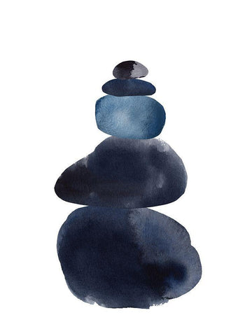 Camp Cairn IV White Modern Wood Framed Art Print with Double Matting by Green, Jacob