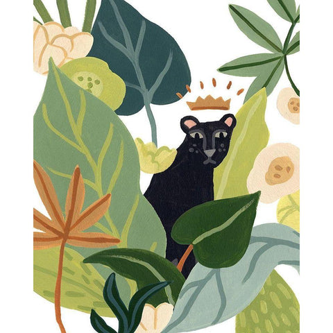 Panther Magic I White Modern Wood Framed Art Print by Vess, June Erica