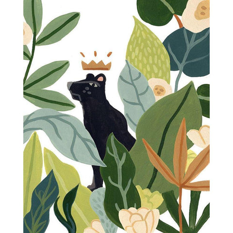 Panther Magic II White Modern Wood Framed Art Print by Vess, June Erica