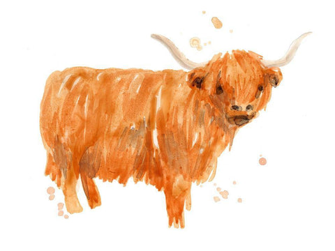 Highland Squad I White Modern Wood Framed Art Print with Double Matting by Vess, June Erica