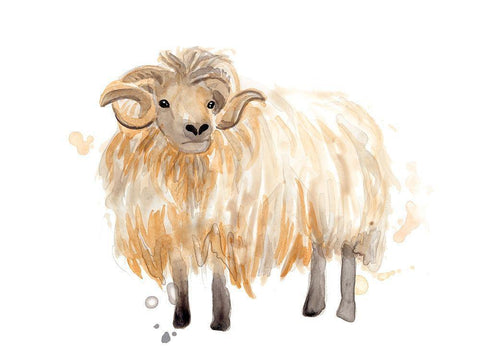 Highland Squad II White Modern Wood Framed Art Print with Double Matting by Vess, June Erica