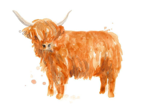 Highland Squad IV White Modern Wood Framed Art Print with Double Matting by Vess, June Erica