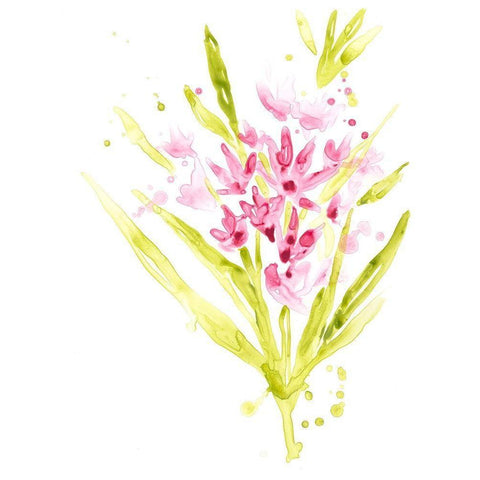 Fuchsia Impulse II White Modern Wood Framed Art Print by Vess, June Erica