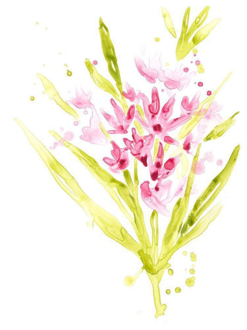 Fuchsia Impulse II White Modern Wood Framed Art Print with Double Matting by Vess, June Erica