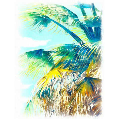 Tropical Glow II White Modern Wood Framed Art Print by Saunders, Alonzo
