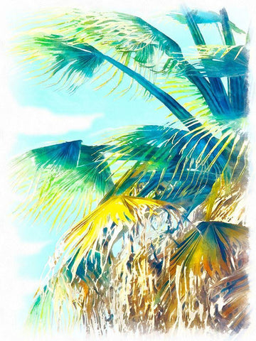 Tropical Glow II White Modern Wood Framed Art Print with Double Matting by Saunders, Alonzo