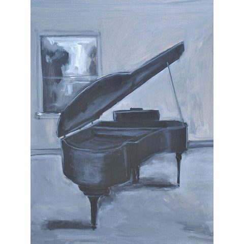 Piano Blues V White Modern Wood Framed Art Print by Stevens, Allayn