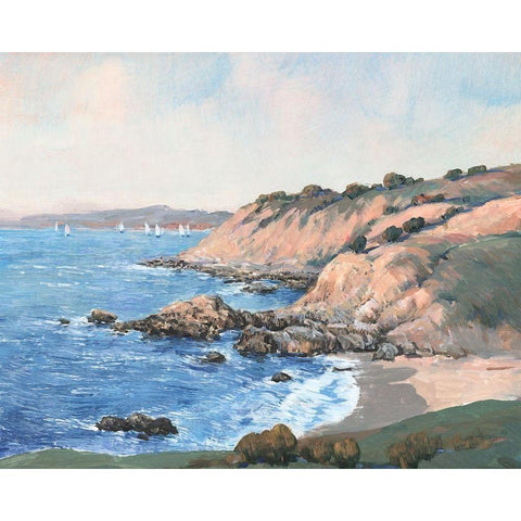 Ocean Bay I White Modern Wood Framed Art Print by OToole, Tim