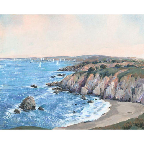 Ocean Bay II Black Modern Wood Framed Art Print with Double Matting by OToole, Tim