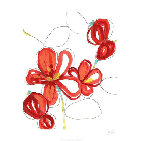 Primary Petal II White Modern Wood Framed Art Print by Vess, June Erica