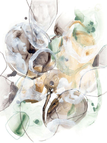 Nucleus II White Modern Wood Framed Art Print with Double Matting by Vess, June Erica