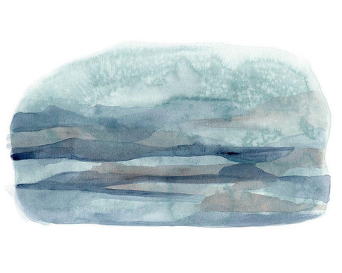 Vignette View II White Modern Wood Framed Art Print with Double Matting by Vess, June Erica