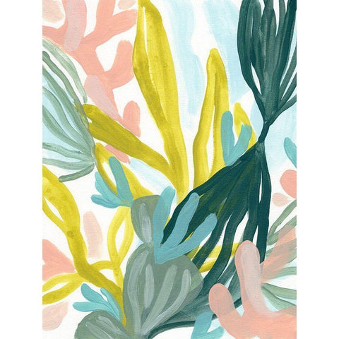 Coral Garden II Black Modern Wood Framed Art Print with Double Matting by Vess, June Erica