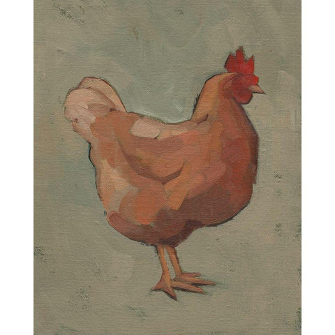 Egg Hen I Black Modern Wood Framed Art Print with Double Matting by Green, Jacob