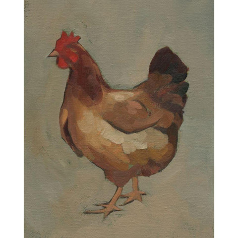 Egg Hen II Gold Ornate Wood Framed Art Print with Double Matting by Green, Jacob