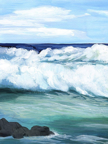 Barrel Break I Black Ornate Wood Framed Art Print with Double Matting by Popp, Grace