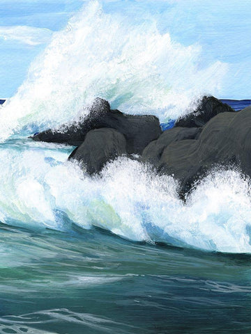 Barrel Break II White Modern Wood Framed Art Print with Double Matting by Popp, Grace