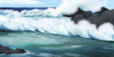 Barrel Break III White Modern Wood Framed Art Print with Double Matting by Popp, Grace