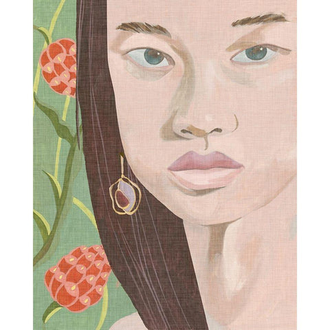 Morning Portrait III Black Modern Wood Framed Art Print with Double Matting by Wang, Melissa