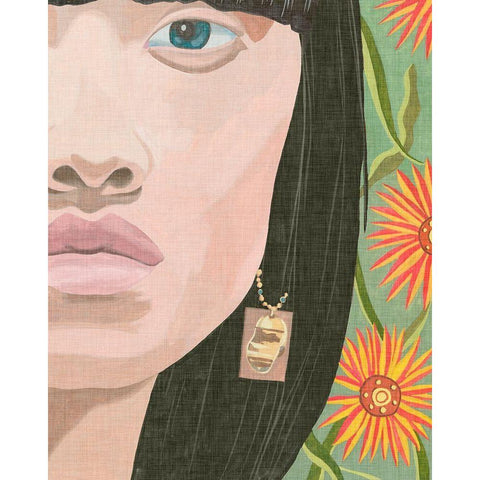 Morning Portrait IV Black Modern Wood Framed Art Print by Wang, Melissa