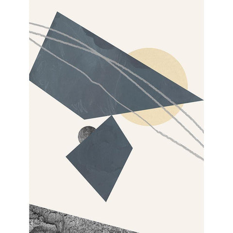 Diamond Slate III Black Modern Wood Framed Art Print with Double Matting by Green, Jacob