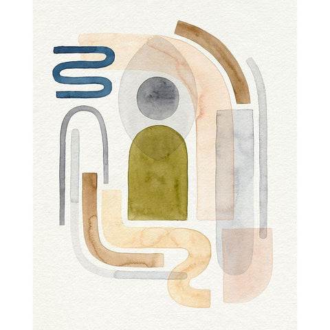 Coiled II Black Modern Wood Framed Art Print with Double Matting by Popp, Grace