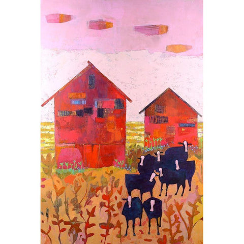 Orland Barns Black Modern Wood Framed Art Print by Jachimiec, Sue