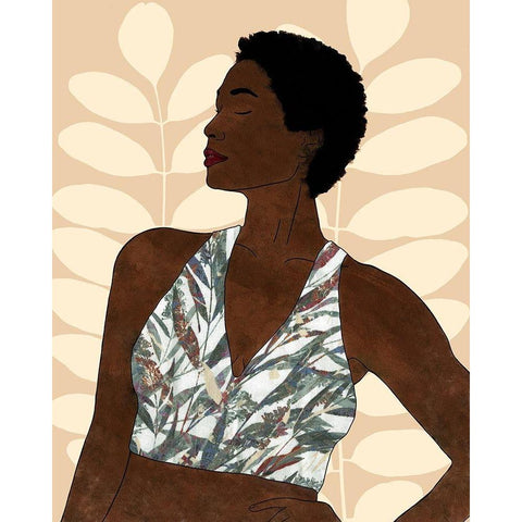 Ethnic Beauty I White Modern Wood Framed Art Print by Saunders, Alonzo