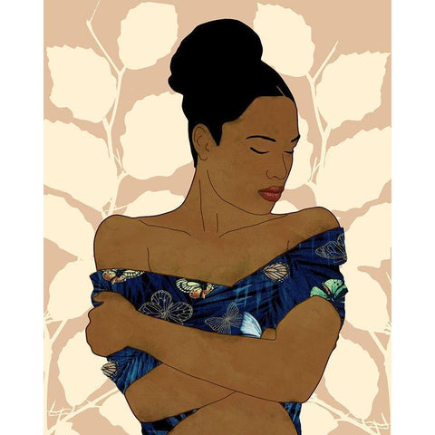 Ethnic Beauty II Black Modern Wood Framed Art Print by Saunders, Alonzo
