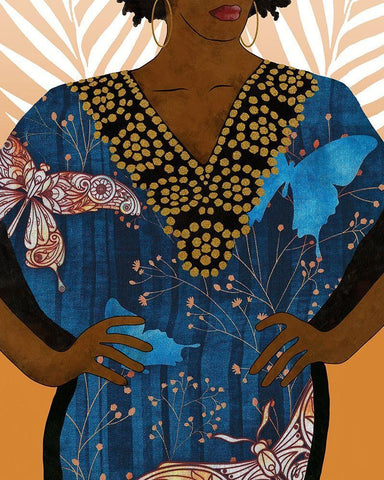 Her Style I White Modern Wood Framed Art Print with Double Matting by Saunders, Alonzo