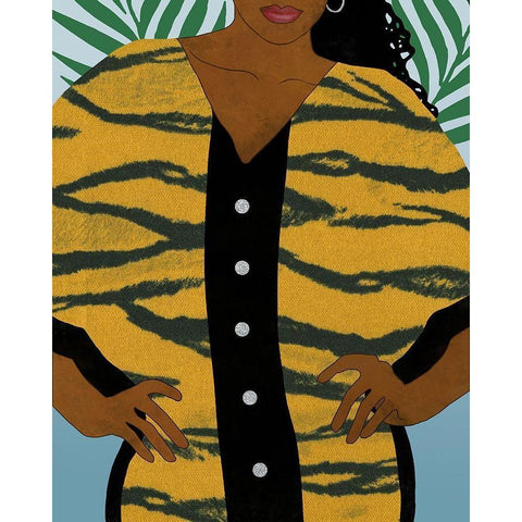 Her Style II Black Modern Wood Framed Art Print with Double Matting by Saunders, Alonzo