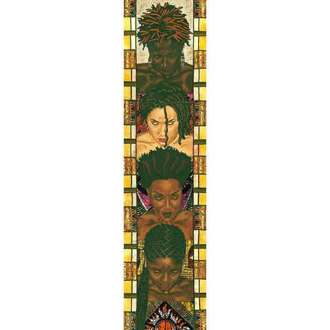 Spiritual People II Black Modern Wood Framed Art Print with Double Matting by Saunders, Alonzo