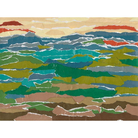 Stratified Landscape I Gold Ornate Wood Framed Art Print with Double Matting by Moore, Regina