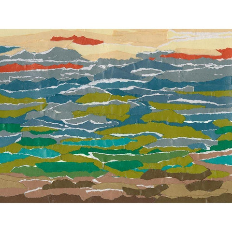 Stratified Landscape II Black Modern Wood Framed Art Print with Double Matting by Moore, Regina