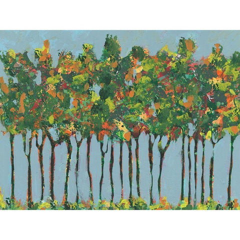 Sunset Trees I Black Modern Wood Framed Art Print with Double Matting by Moore, Regina