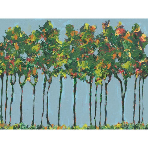 Sunset Trees II Black Modern Wood Framed Art Print by Moore, Regina