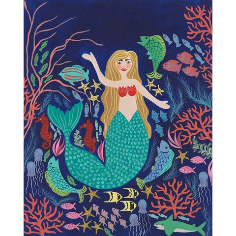 Water Queen I White Modern Wood Framed Art Print by Moore, Regina