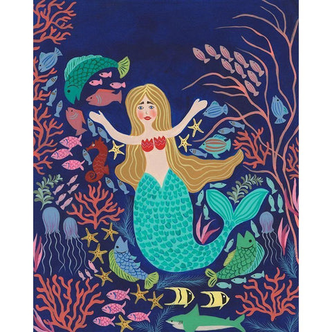 Water Queen II White Modern Wood Framed Art Print by Moore, Regina