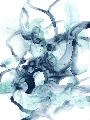 Blue Cavern II Black Ornate Wood Framed Art Print with Double Matting by Vess, June Erica