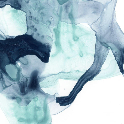 Blue Cavern III Gold Ornate Wood Framed Art Print with Double Matting by Vess, June Erica