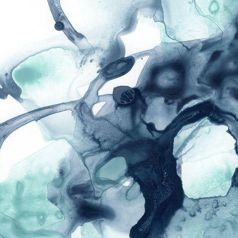 Blue Cavern IV Black Modern Wood Framed Art Print by Vess, June Erica