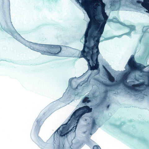 Blue Cavern VI Black Modern Wood Framed Art Print by Vess, June Erica