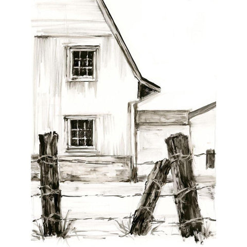 Rustic Barbed Wire I Black Modern Wood Framed Art Print by Harper, Ethan